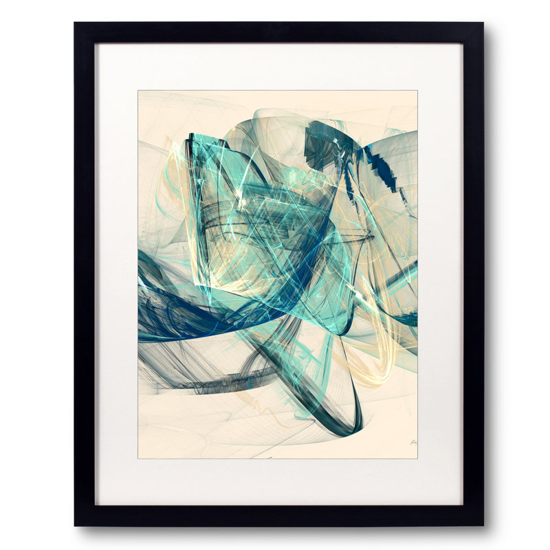 «Bluish _ 29043» par Rica Belna - impression, Toile avec cadre noir, H 41 po x l 31 po
