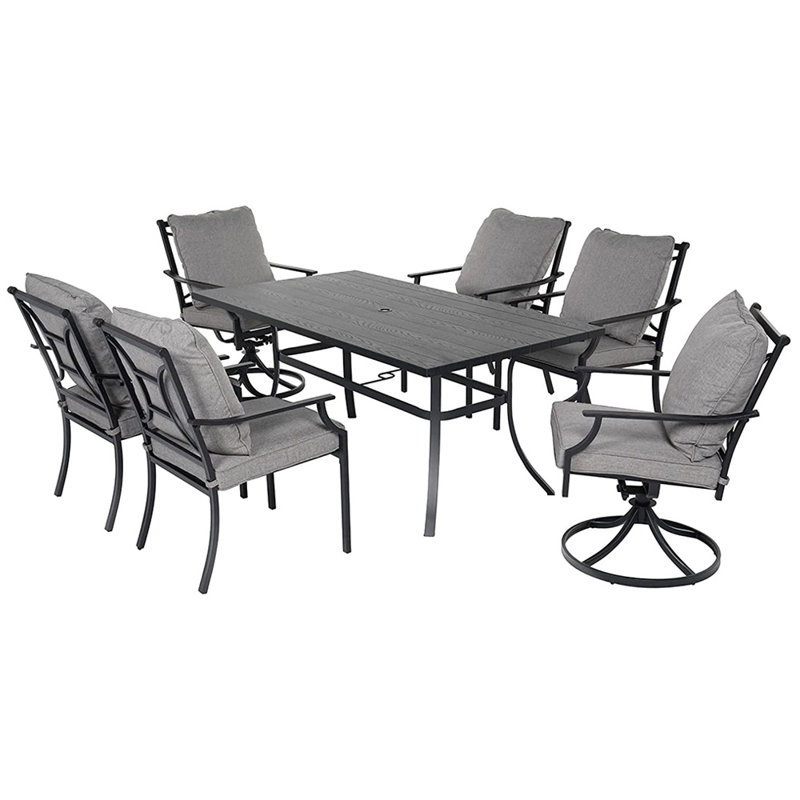 Alayanna 6 - Person Patio Dining Set with Square Table , Cushions Included