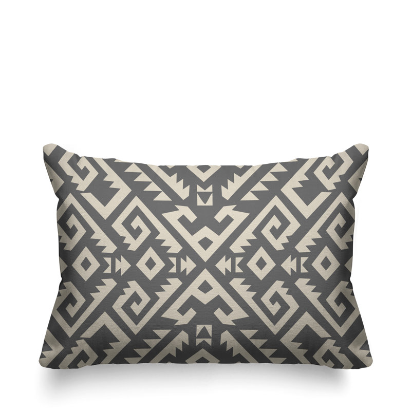Coussin intérieur / extérieur Chitto Southwestern, gris