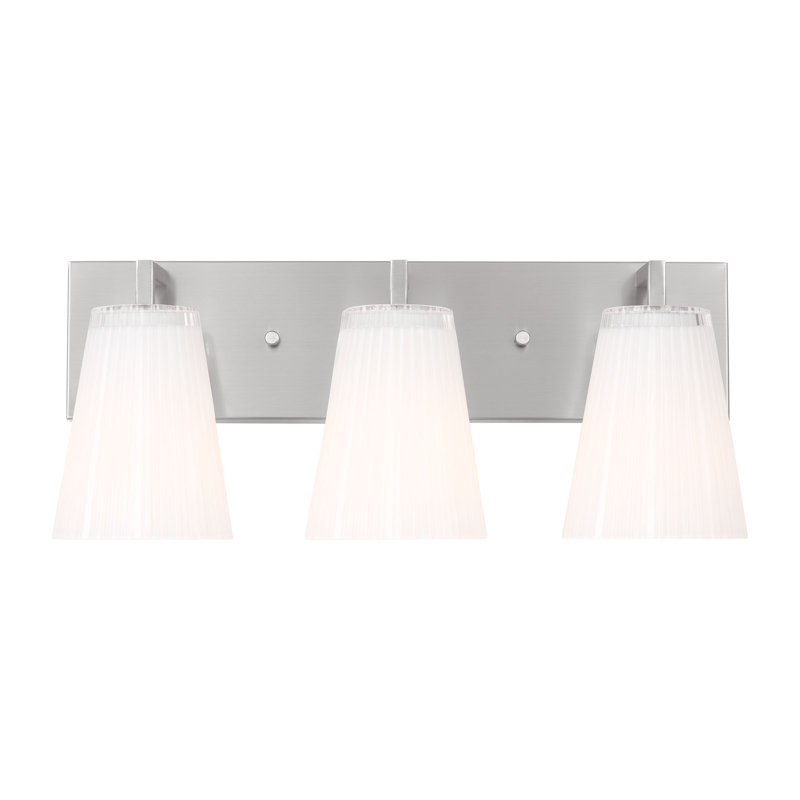 Upson Large Vanity from Generation Lighting , Brushed Nickel, 7.75" H x 18" W x 6.25" D, 3 Lights