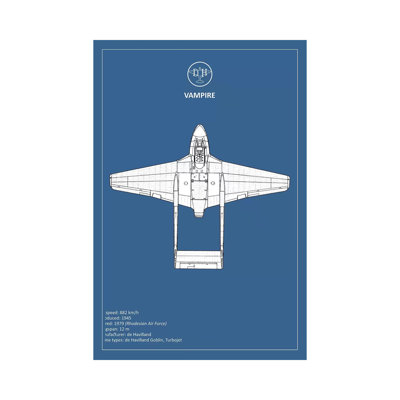 BP de-Havilland Vampire 1 Piece Wall Art on Canvas