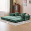 Canapé de plancher, canapé à compression, canapé-lit de plancher convertible avec accoudoirs de soutien dorsal, canapé-lit de salon confortable, tissu en chenille, pour chambre à coucher de salon (vert foncé)-1756963184
