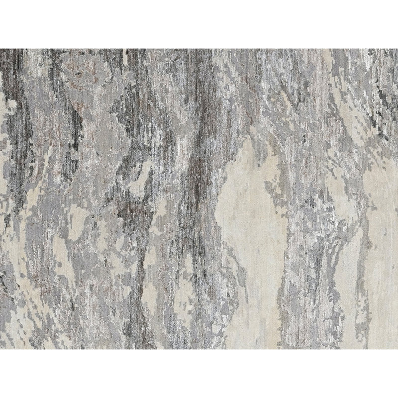 High-Quality Hand-Knotted Beige And Copper Area Rug, Rectangle 8' x 10', Beige And Copper