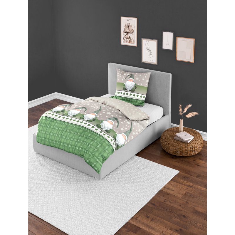 6915 Flannel Abstract Duvet Cover Set with Pillow Shams