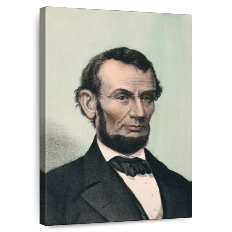 Keiri Abraham Lincoln, portrait rétro, H 24 po x l 16 po