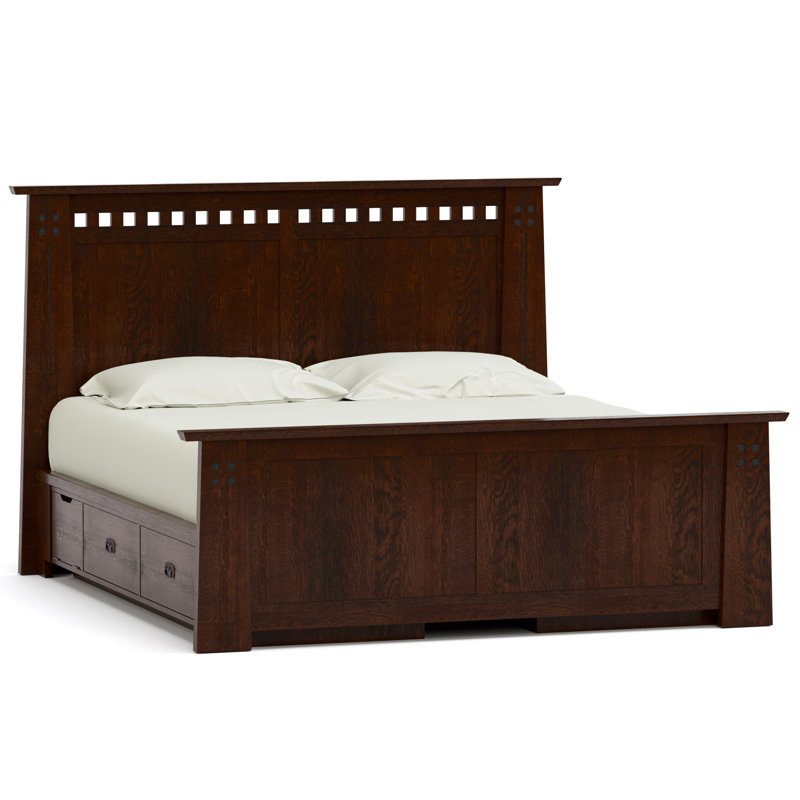 Highlands Solid Wood Storage Platform Bed, California King, Centennial