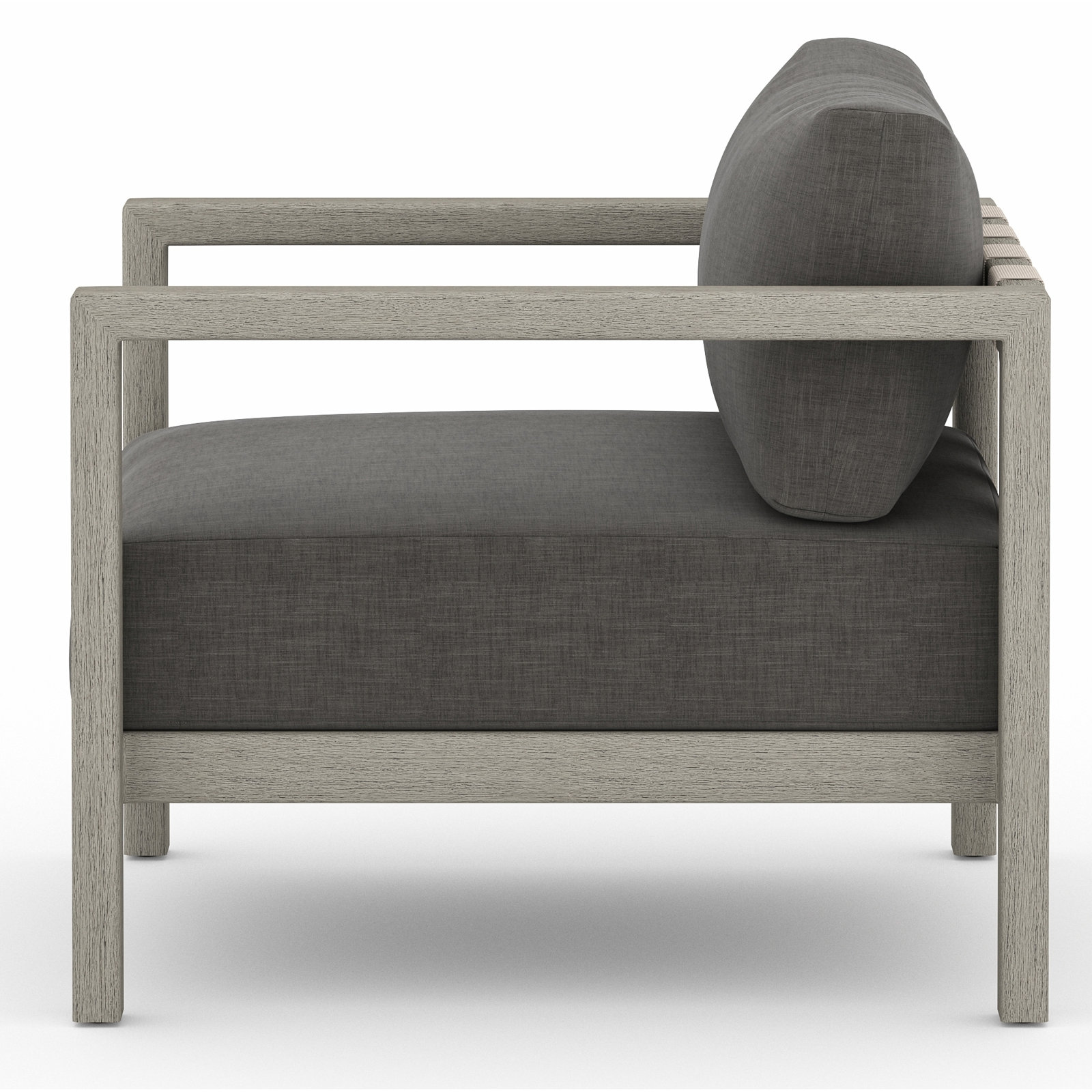 Rosita Teak Outdoor Lounge Chair, Charcoal, Weathered Gray