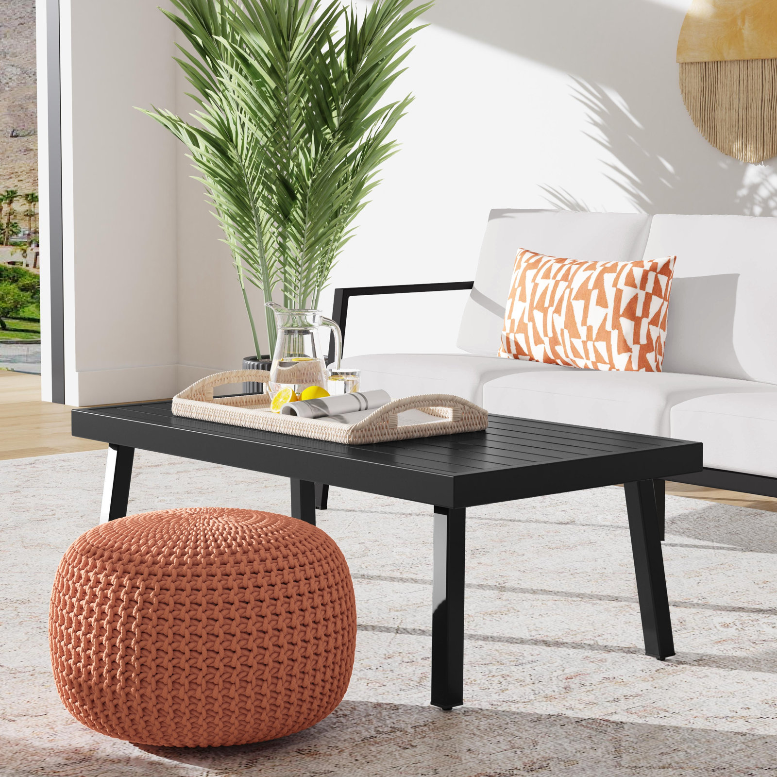 Armando 47" Patio Table, Black