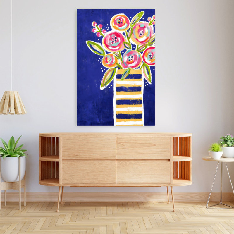 Art mural abstrait rayé, 48" H x 32" W