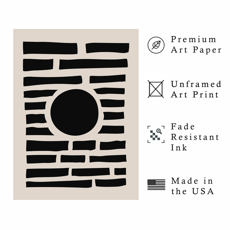 Abstrait abstrait II, reproduction d'art moderne sans cadre Mid-Century, H 14 po x l 11 po