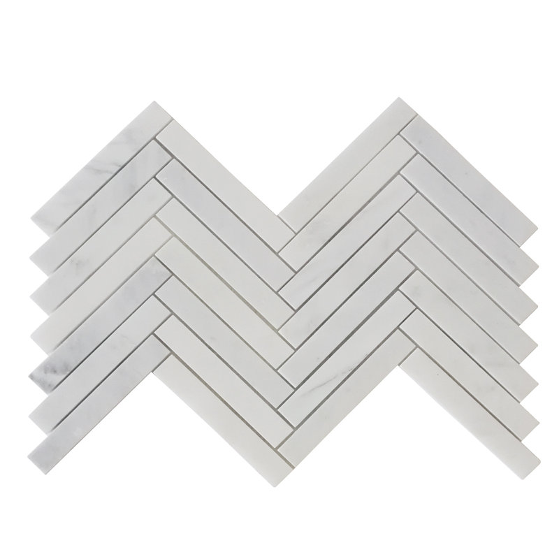 Carreau de mosaïque en marbre à chevrons 12 po x 12 po