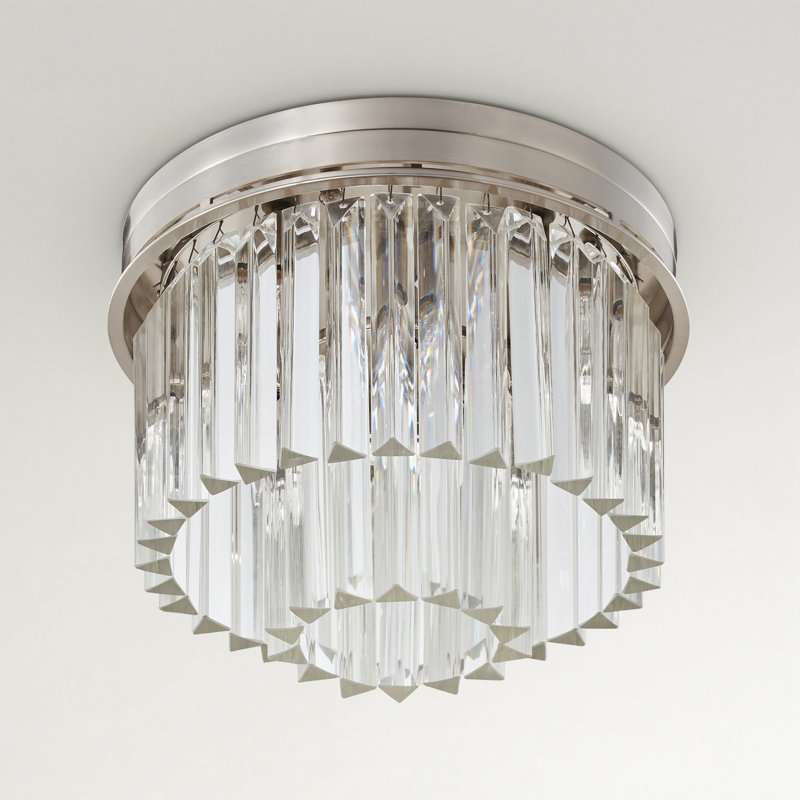 5 - Light 16.5" Lucent Flush Mount Crystal Chandelier, Silver