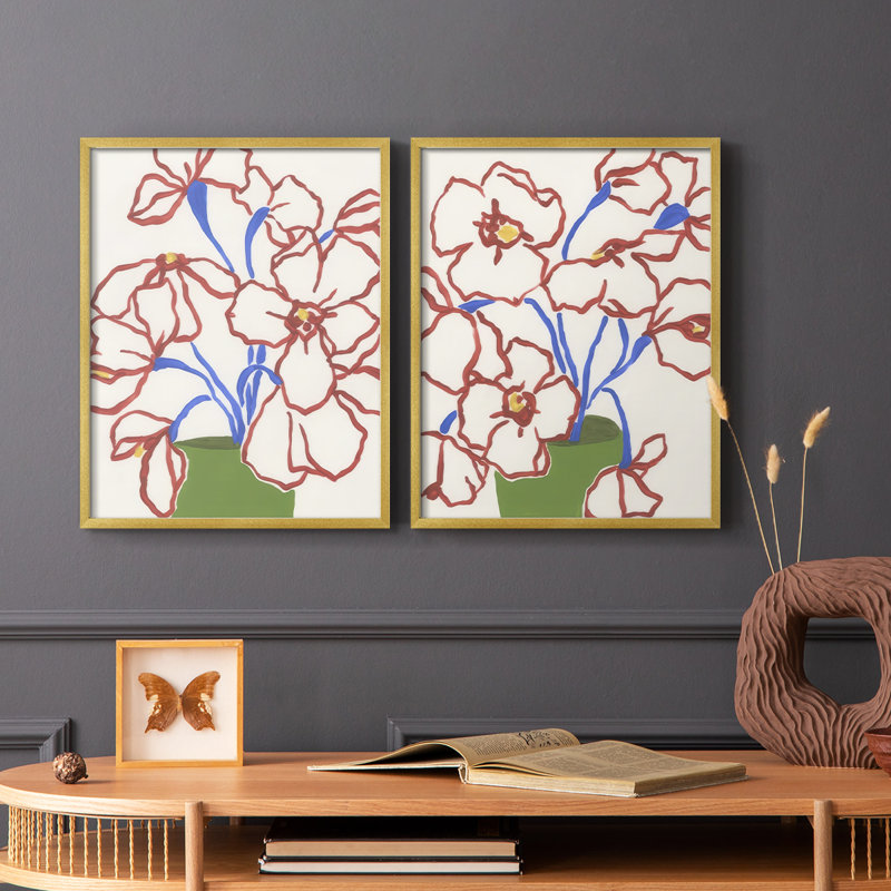 «Petal Perimeter I», reproduction encadrée de qualité supérieure - prête à être accrochée - aucun clou requis - aucun clou requis