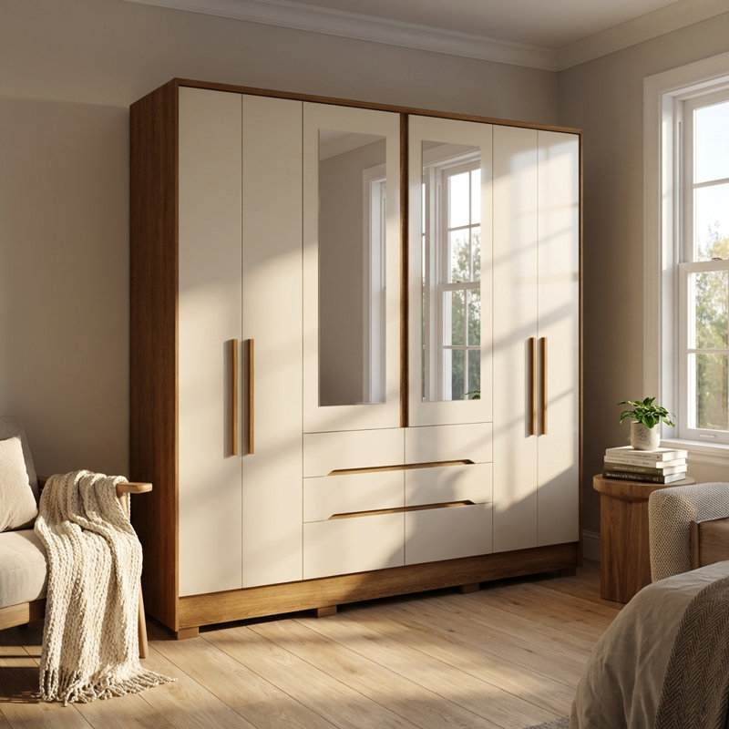 Armoire blanche San 85 "Francisco, Naturel / Blanc
