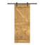 Porte de grange coulissante en bois de pin avec trousse de quincaillerie d'installation-93178031-93178050