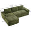 Canapé modulaire 104 po Cloud, canapé modulaire moderne avec assise profonde et méridienne en L, tissu velours côtelé, aucun assemblage requis-678471223-678471225