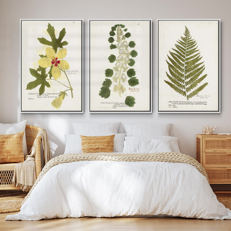 Ensemble de 3 pièces encadrées sur toile Nature, H 36 po x l 72 po, Blanc