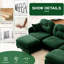 Canapé modulaire à 4 places en tissu chenille doux, coussin, ensemble à ressorts haut, et un canapé modulaire en U en chenille pratique pour la chambre à coucher, sièges plissés et ergonomiques, détente dans le salon