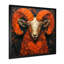 «Orange Orange Astrology Fiery Heart Aries - Astronomie Bélier, art mural»-1552093195-1552093198