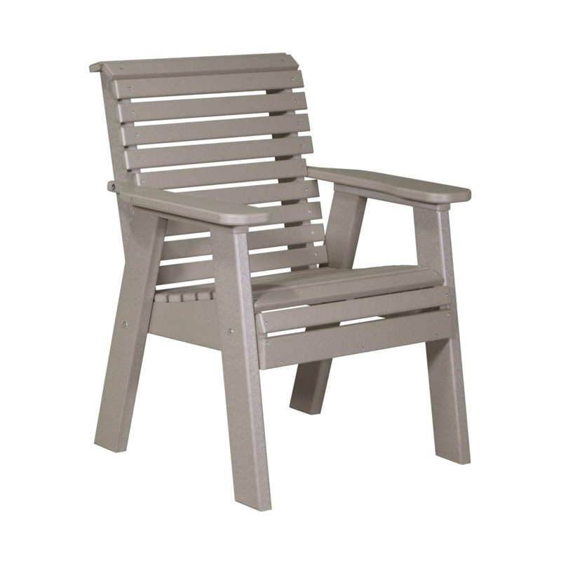 Banc de parc en plastique plain Zent, Bois vieilli