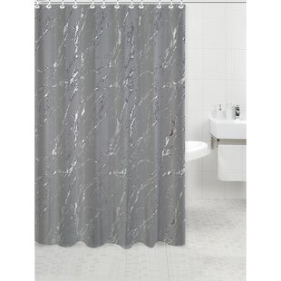 Silver Gray Grey Sequin Glam Shower Curtain Fabric Bathroom Hooks