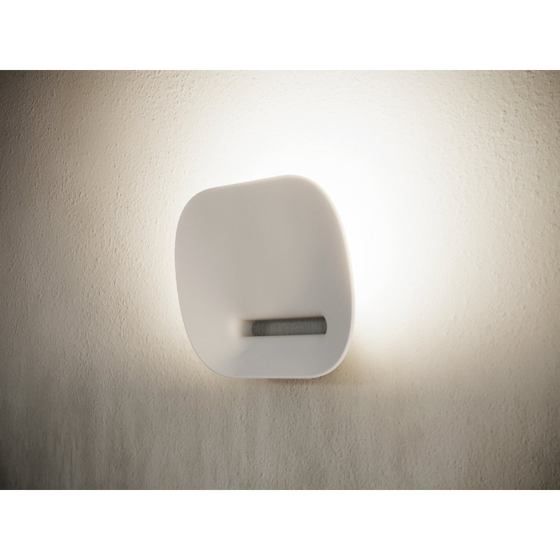 LED Flush Mounted Sconce, White Glazed