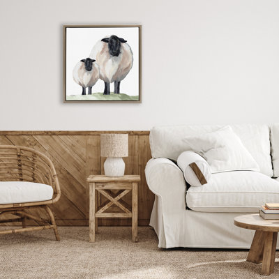 Sheep And Lamb Portrait Floating Frame, design by Michele Norman