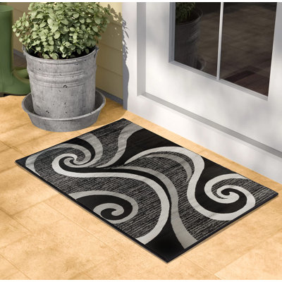 GloryRugsBlackSwirlsAreaRug,ModernCarpet forBedroom,LivingRoom-SevillaCollection4817A