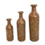Ensemble de 3 grands vases de plancher en métal texturé - Vases à fleurs décoratifs modernes pour le salon (27,6, 22,8, 17,4 pouces)