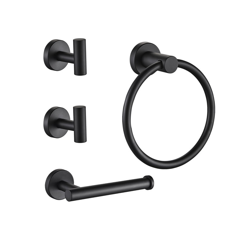 4 - Piece Bathroom Hardware Set, Black