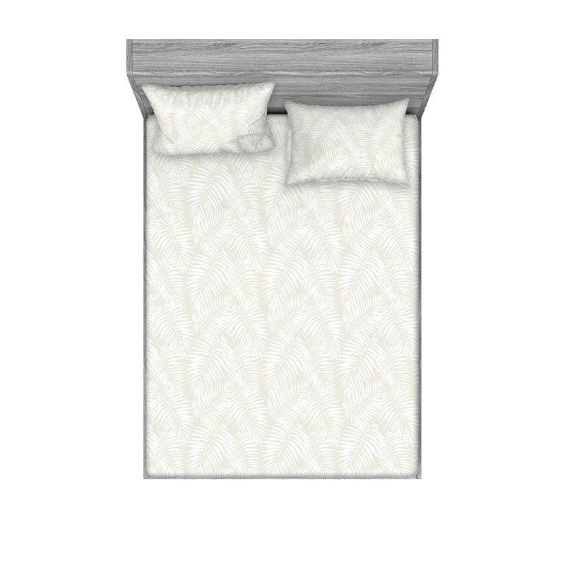  Ensemble de draps en microfibre Floral, Ensemble de draps pour grand lit avec 2 taies d'or, Coquille d'œuf
