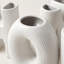 4 Piece White Ceramic HOME Letter Vase Set with Ribbed Texture, Decorative Vases for Flowers and Greenery, Farmhouse and Coastal Shelf Decor