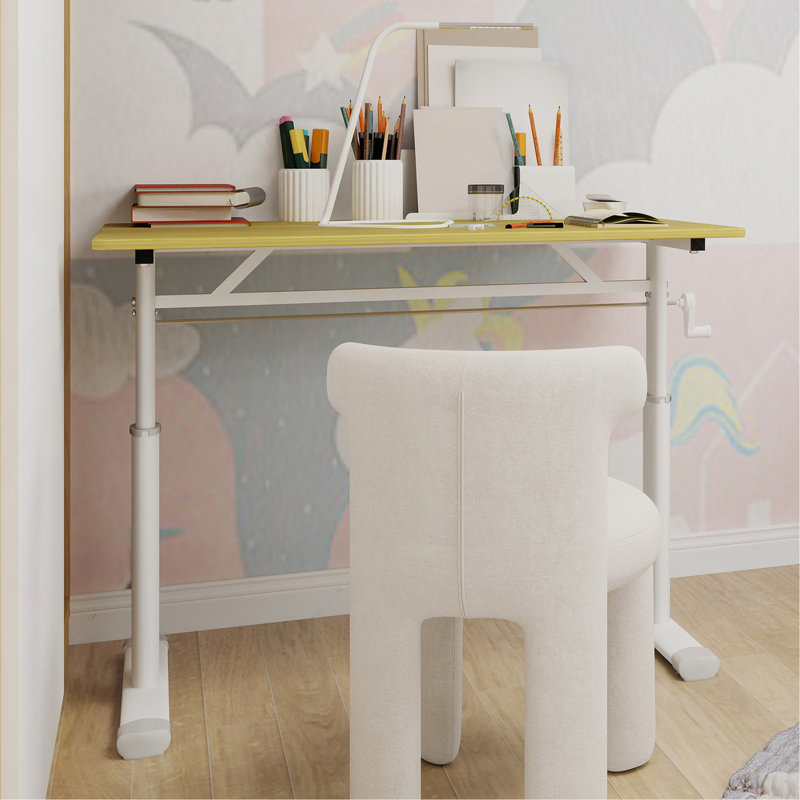 Adjustable Study Desk For Kids & Adults – Height-Adjustable, Multi-Purpose Home/Office Desk, Compact Design, Natural