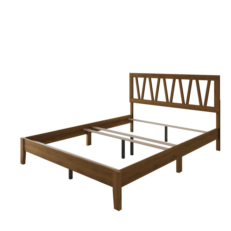 Gadsden Solid Wood Panel Bed, Brown, King