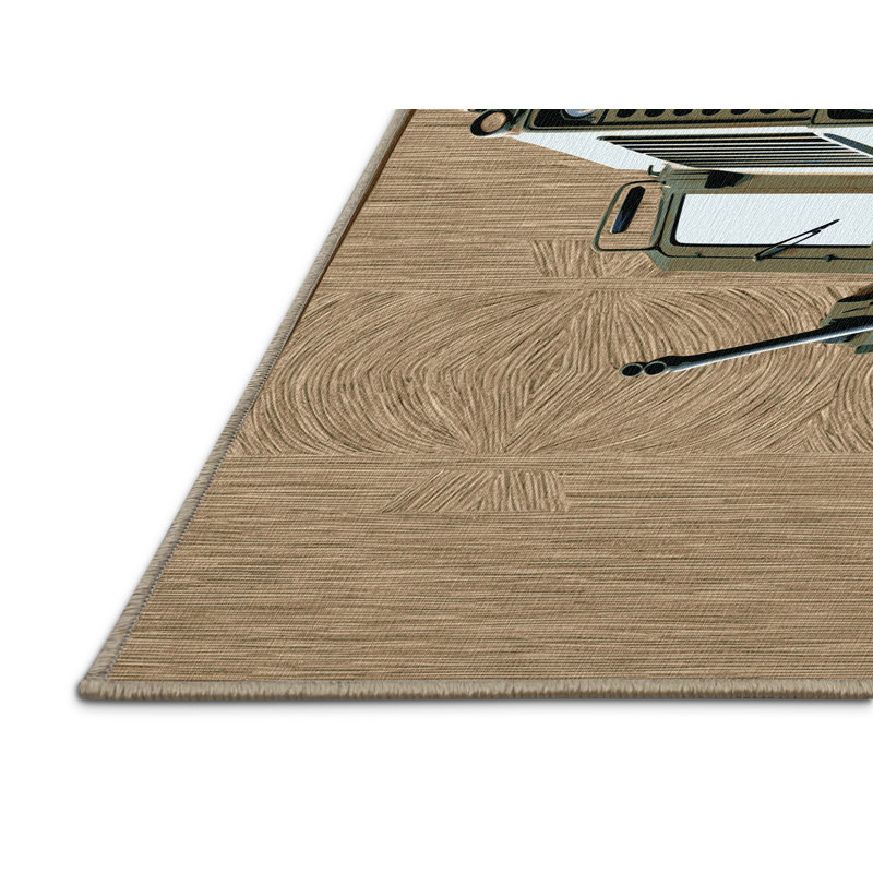 Tapis de transport brun lavable à la machine, Carré 7 pi