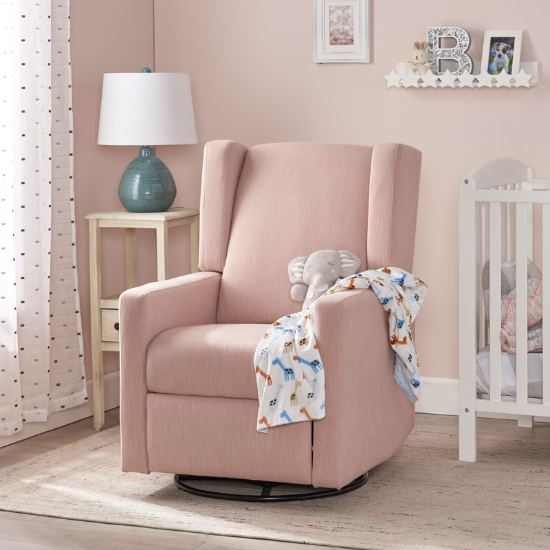 Bines Upholstered Swivel Recliner, Blush