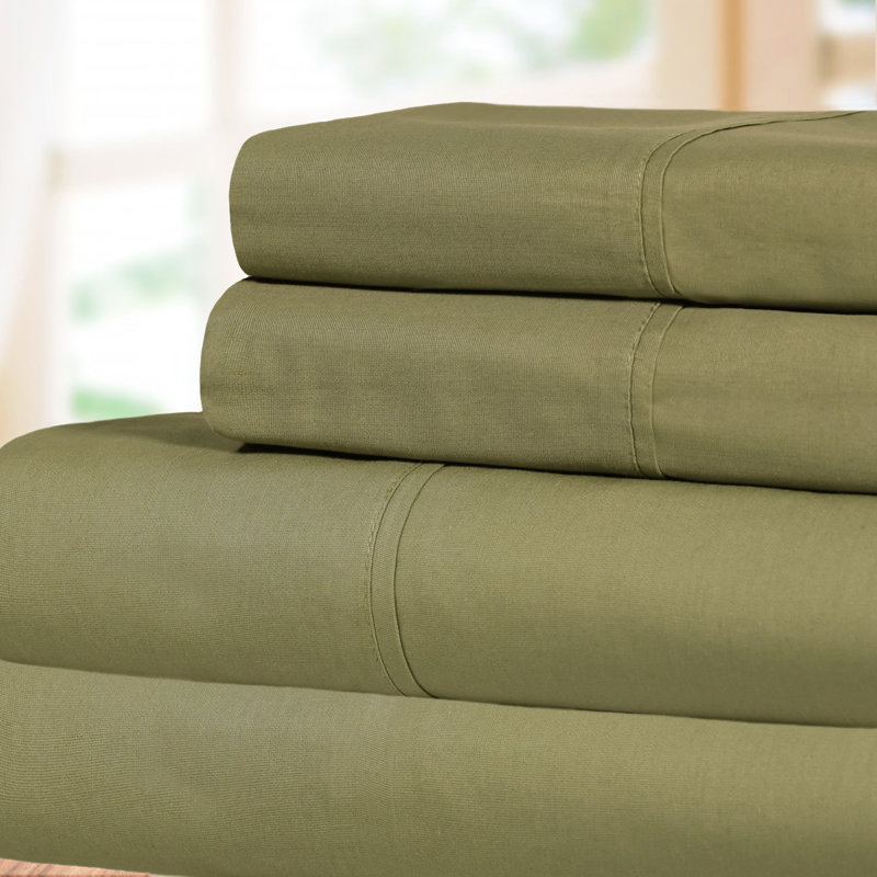 Sage Green Twin XL Cotton Percale Deep Pocket Sheet Set