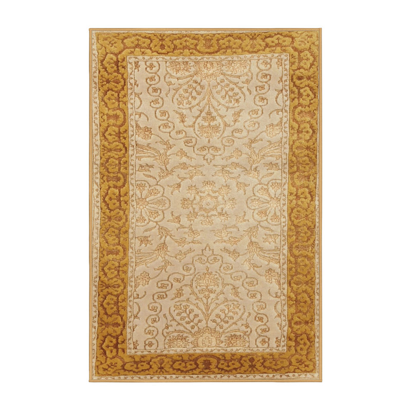 Tapis traditionnel beige / orange Dodington, Rectangle 3 pi x 5 pi