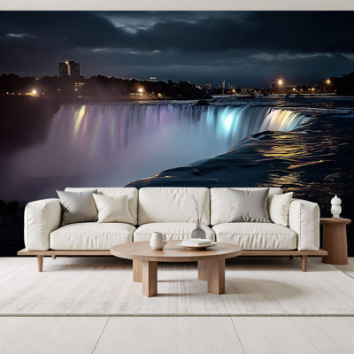 Peel and Stick Wallpaper Niagara Falls night Canada North America Wall Murals 69"H x 96"W Removable PVC Wall Paper Self-Adhesive Wall Paintings Art Decor for Bedroom Living Room