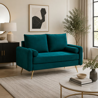 Modern Velvet Loveseat 2-Seater Couch