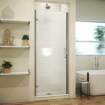 Porte de douche à charnière semi-sans cadre 24" x 67" pivotant MP