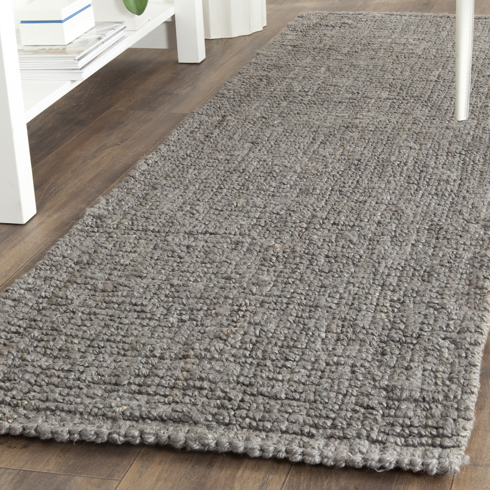 Alda Light Gray Hand-Woven Jute Rug, Runner 2'6" x 8'