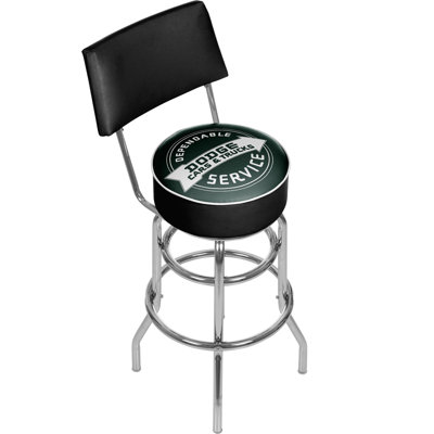 Dodge Service Swivel Upholstered Counter Stool with Metal Frame
