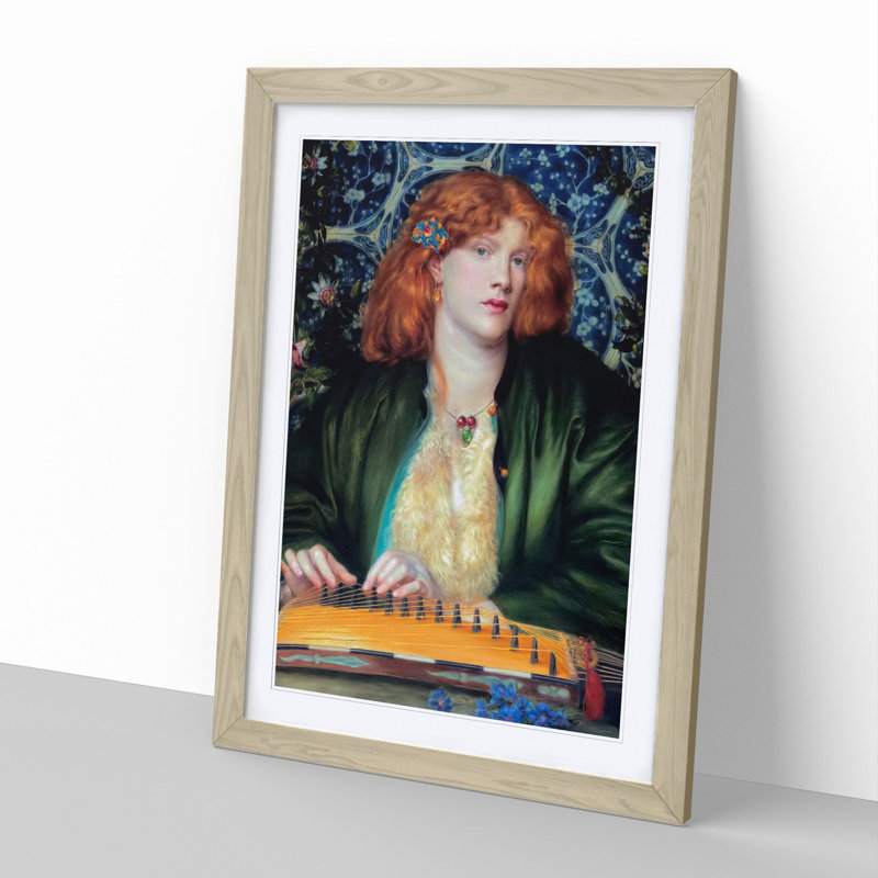 The Blue Bower by Dante Gabriel Rossetti - Picture Frame Painting on MDF, 48cm H x 36cm W x 2cm D, Oak Framed