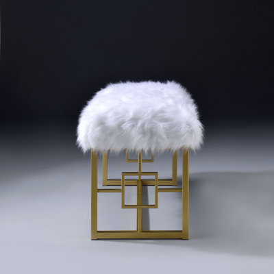 White And Gold Bench With Sled Base
