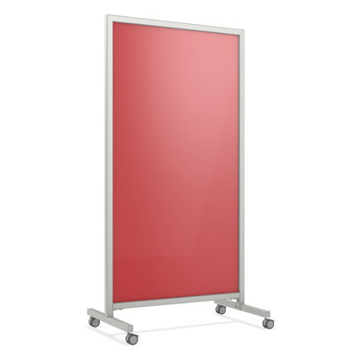 EZ Mobile Glassboard Freestanding Glass Reversible Magnetic Large - 75"H x 38" W Framed Glass Board
