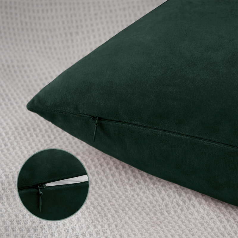 Square Scatter Velvet Cushion Cover ( Set of 4 ), Dark Green