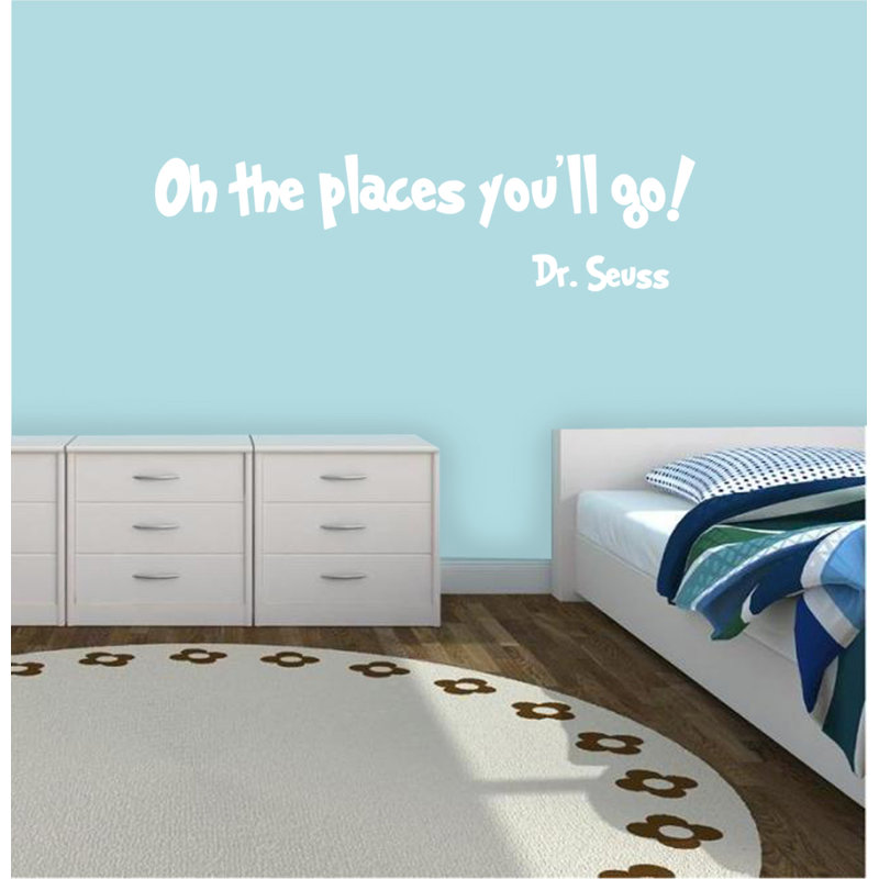 Décalcomanie murale oh the places you go seuss, Blanc