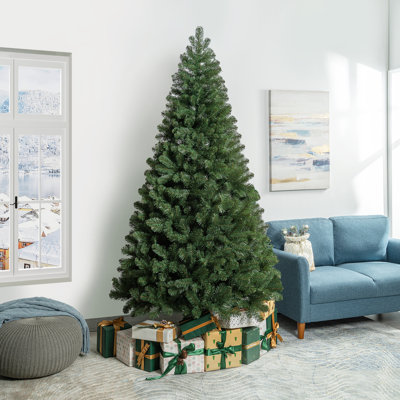 7.5ft Artificial Christmas Tree - Full, Lifelike PVC Branches, 1,346 Tips, Hinged & Sturdy for Ornaments, Unlit, Durable Metal Base, Holiday Décor