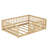 Full Size Montessori Floor Bed With Fence, Door And Removable Slats, Pine Wood Kids Floor Bed For Girls & Boys, No Box Spring Needed, Ideal For Toddlers & Kids, Natural